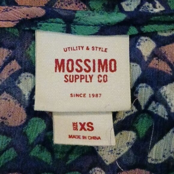 Mossimo Womens Size XS Blouse Multicolor Heart Print Sheer Long Sleeve Top - Picture 6 of 7